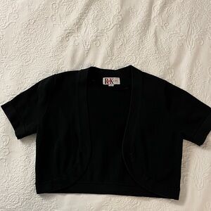 Short-sleeved Black Bolero Shrug